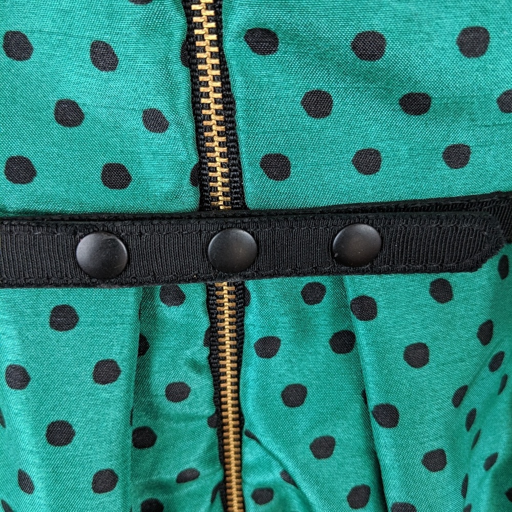 Green polka dot fit and flare dress - Picture 4 of 6